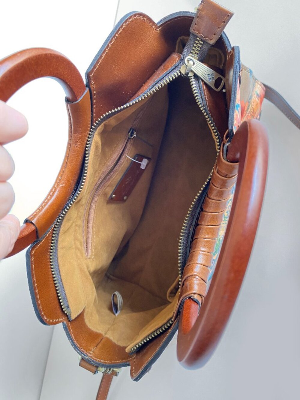 Patricia Nash Leather French Riviera Collection Lyon Satchel Crossbody Bag - Picture 5 of 14